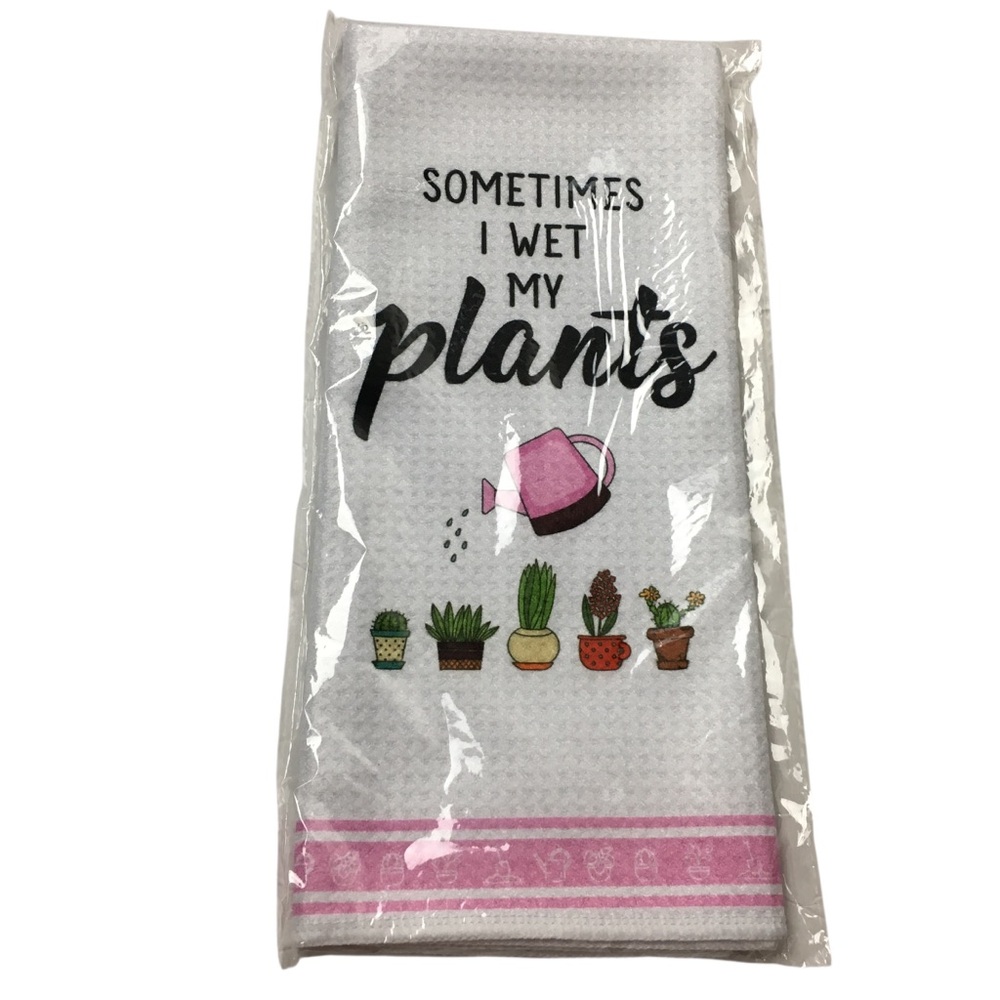 Sometimes I Wet My Plants Kitchen Dish Towel Cactus Plant Lady Funny Gift NEW
